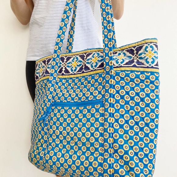 Vera Bradley Shoulder Tote Bag in Riviera Blue - Picture 6 of 7